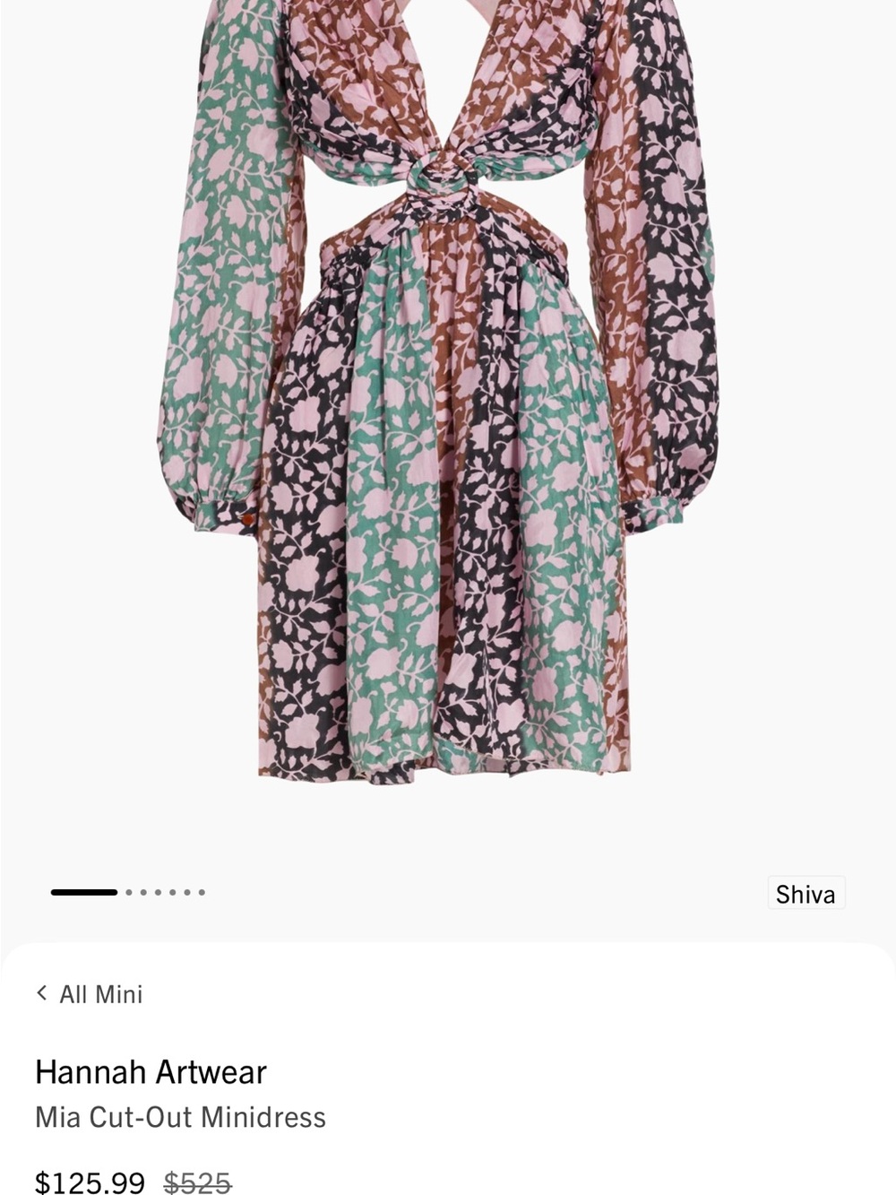 Hannah Pink and Brown Backless Floral Maxi Dress